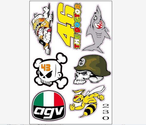 汽车moto贴纸 dclogo 改装车贴纸 agv 潮流车外饰 罗西46号 230