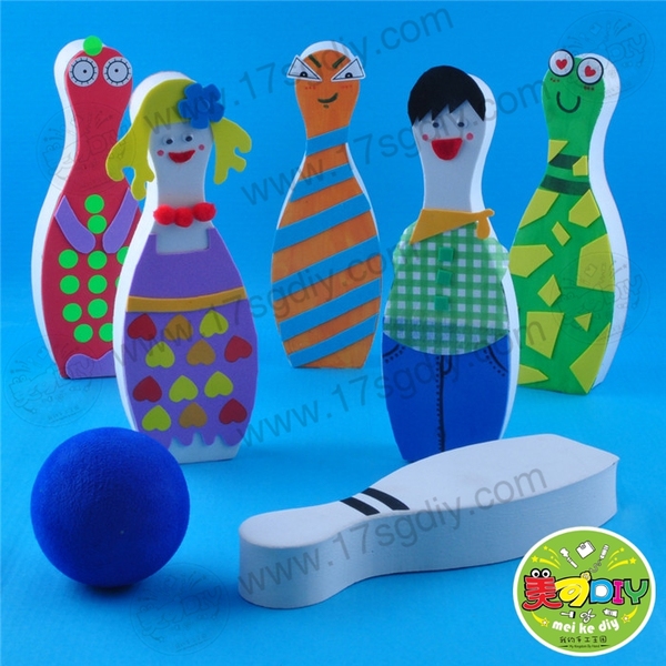 美可diy保龄球幼儿园手工diy材料儿童冬季运动会创意玩具制作热卖