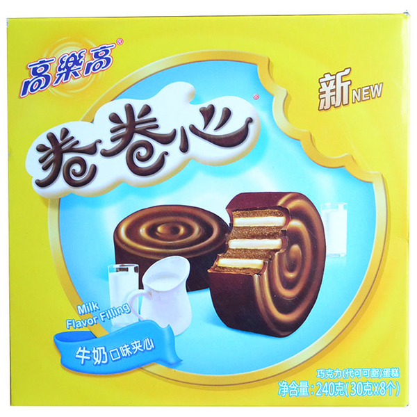 高乐高卷卷心蛋糕240g(30*8个)8枚装牛奶口味 夹心蛋糕