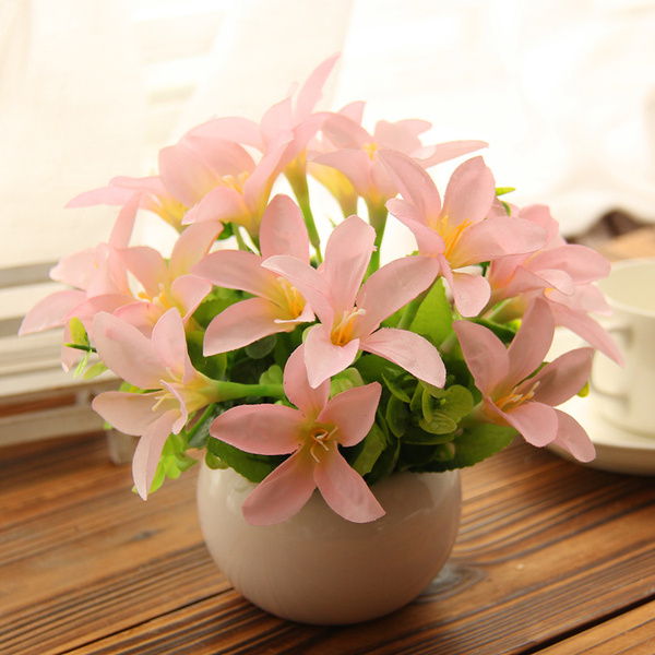 包郵歐式假花仿真花套裝裝飾花餐桌客廳茶幾擺件放插花絹花小盆栽