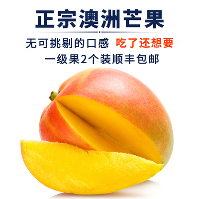 【2016新鲜】澳大利亚正宗澳芒 澳洲芒果 一级果2个顺丰包邮