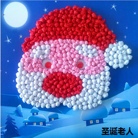 圣诞节手工贴画儿童贴纸创意益智手工贴画DIY 圣诞EVA贴画 手揉纸