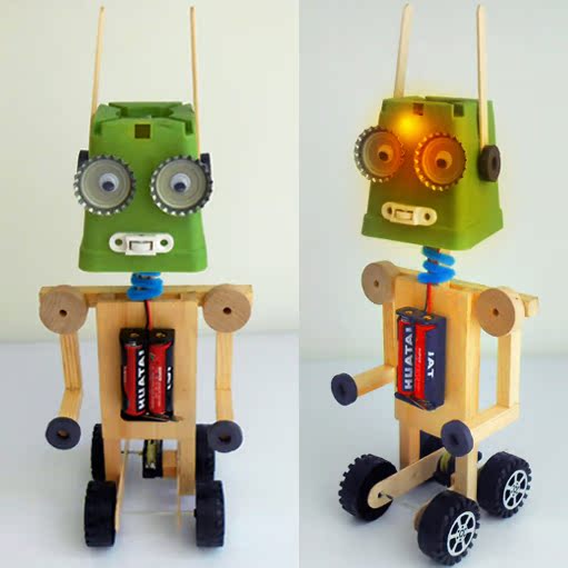 diy科技小制作 机器人 青少年益智类手工玩具探险机器
