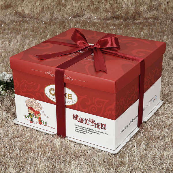 三合一6 8 10 12 14寸方形生日蛋糕盒包装盒子厂家印logo定做批发