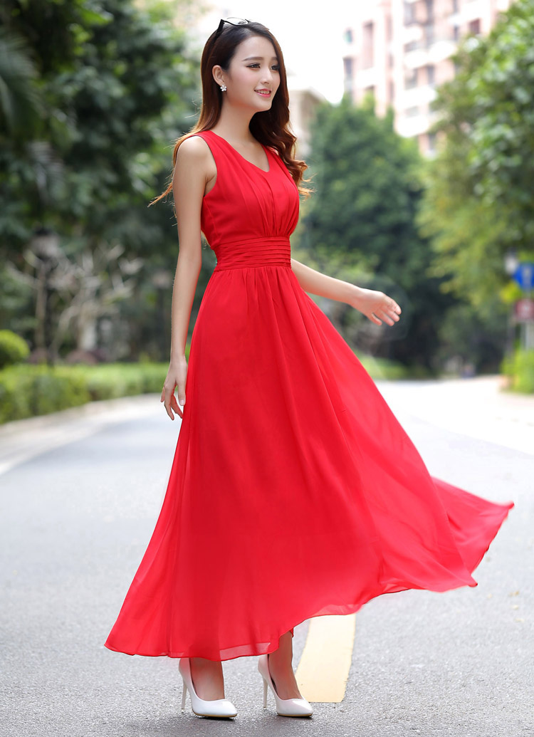 Красное Шифоновое Платье Купить