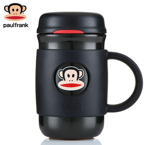 PaulFrank/大嘴猴保温杯男女士办公室商务水杯带把真空不锈钢杯子