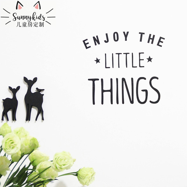 sunnykids英文励志文字enjoy the little things墙贴卧室客厅北欧