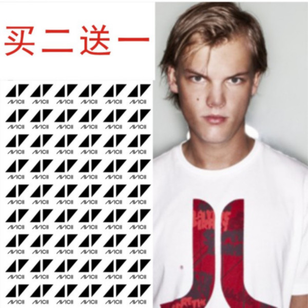 avicii演唱会logo 标志 纹身贴 演唱会手贴脸贴定制定做 包邮