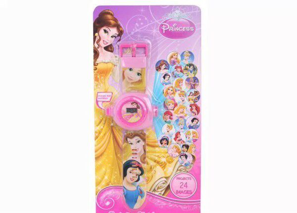 批发迪斯尼3D儿童手表 24图投影表升级款冰雪奇缘钢铁侠苏菲亚