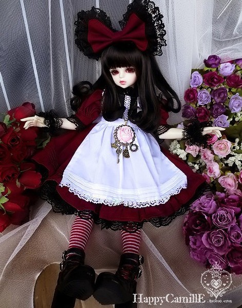 bjd/sd 4分娃娃衣服/洋装 贵族气息女仆lolita洋装-酒