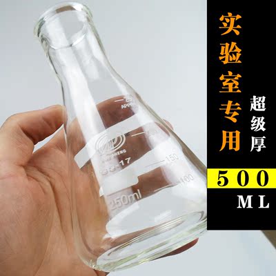 三角烧瓶 玻璃瓶锥形瓶 锥形烧瓶500ml 玻璃仪器化学实验仪器好奇