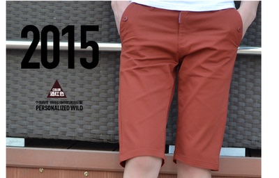 标题优化:2015夏季新款男短裤齐膝五分裤中腰直筒时尚休闲男裤