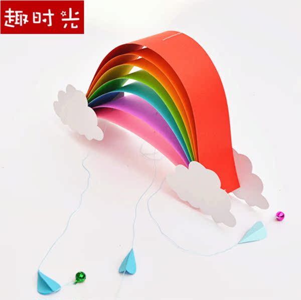 包邮创意diy彩虹风铃挂件儿童手工制作材料包幼儿园圣诞新年礼物