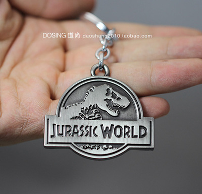 正版 侏罗纪公园 徽标志 logo 恐龙 合金金属材质 钥匙扣挂件挂牌