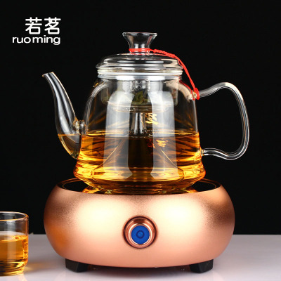 若茗 玻璃蒸茶器 蒸茶壶蒸汽壶 烧水茶具养生壶电陶炉 加厚煮茶壶