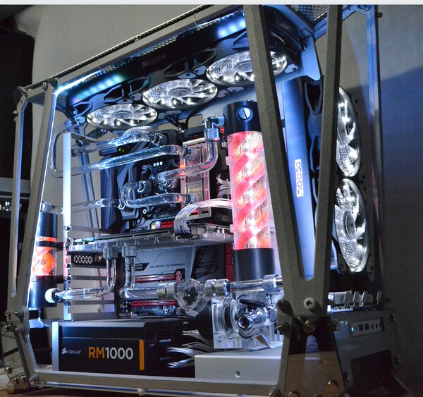 风云mod 透机箱 m7f/6700k/titanx 整机高端/发烧/水冷定制主机