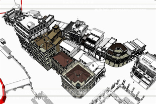 上海滩南京路民国风格各大商业综合体建筑设计SketchUp精细模型