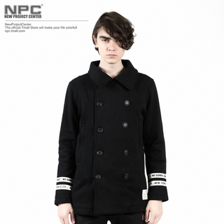 【NPC】NCS潮牌男装 2015冬季新品男装双排扣大衣 男士夹克外套