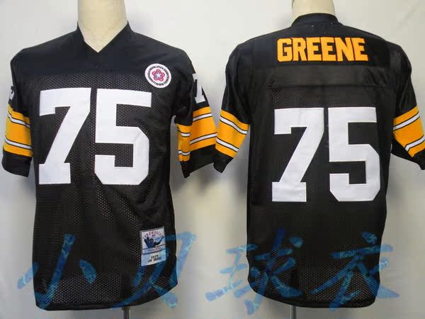 nfl橄榄球服 复古版 球衣 钢人队 steelers 球员 75 greene 球服