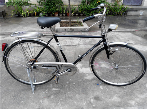日本二手高档春达老白钢自行硬闸白钢自行车皇冠标18-8不锈钢件
