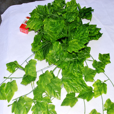 仿真葡萄叶挂饰 壁挂假花花藤 藤条藤蔓树藤 空调管道装饰假树叶