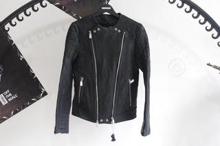 【现货】H&M BALMAIN 巴尔曼 机车风 拉链皮衣 正品