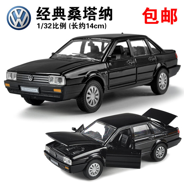 1:32大众桑塔纳87合金汽车模型经典普桑儿童玩具小汽车声光回力