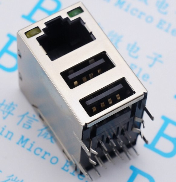 usb转rj45接线图解,usb转rj45接线图 rj45插座 双层usb网络座带灯 带led usb rj45座
