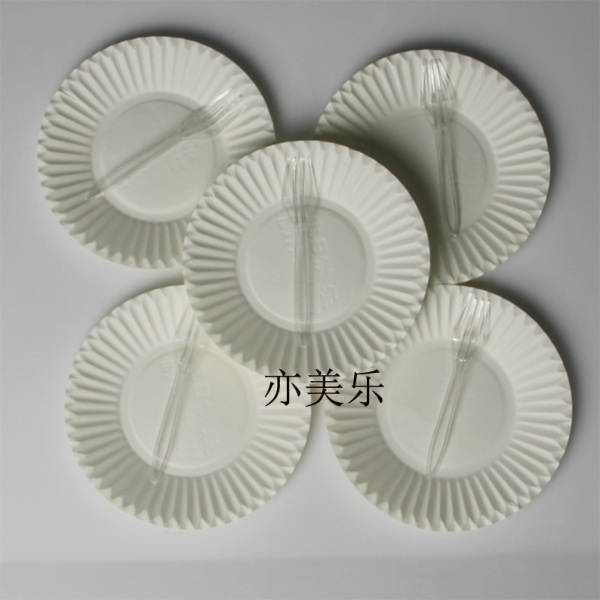 一次性盘叉组 5盘 5叉 纸盘 托盘 纸碟 生日蛋糕盘大叉(不包邮)
