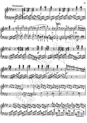 贝多芬第一号f小调钢琴奏鸣曲op2 no1 第四乐章 钢琴谱