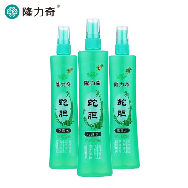 隆力奇蛇胆花露水竹叶清香型195ml*3瓶 正品包邮夏季舒爽清凉喷雾