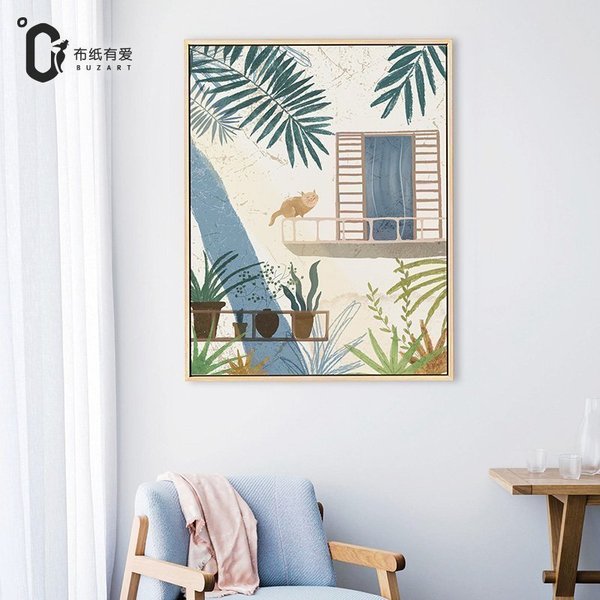 点滴生活 小夫原创 简约现代餐厅装饰画小清新客厅画走廊过道挂画