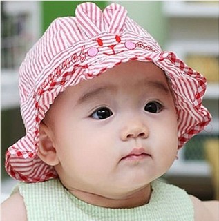 婴儿可爱遮阳帽秋2016新款_简单婴儿帽子的织