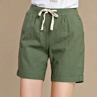 棉麻短裤女夏宽松黑2016新款_宽松超短裤搭配