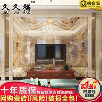 墙砖电视瓷砖墙欧式大理石高温客厅拼花黄米商店石玉石墙影视背景微晶需要后挡烟垂壁还装修吗图片