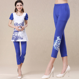 2016新款_休闲女装印花七分裤,七分裤套装,栆