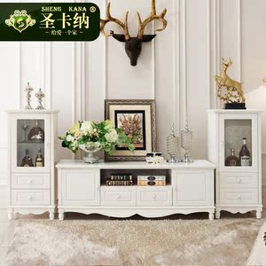 简欧式电视柜1.6米韩式田园客厅电视机柜组合小酒柜白色简约现代