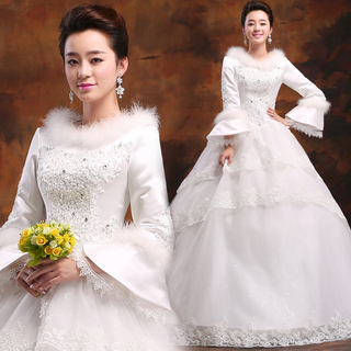 冬季婚纱礼服夹棉2016新款_棉旗袍长袖冬款天