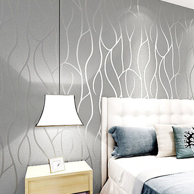 立体简约现代客厅卧室床头背景墙素条纹无纺墙纸寝室宿舍壁纸环保