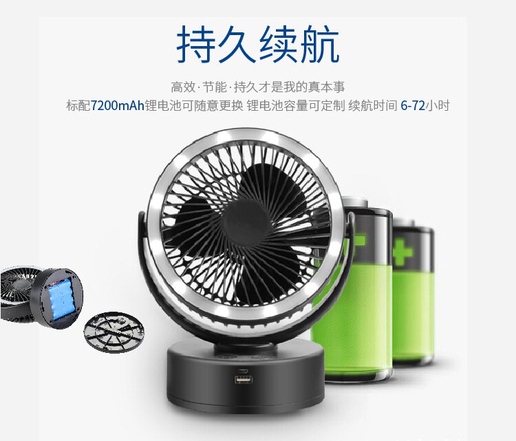 Упаковка угол usb篷电池。应急吊灯野营风扇旅兩充电12zled露营率用户外帐大功