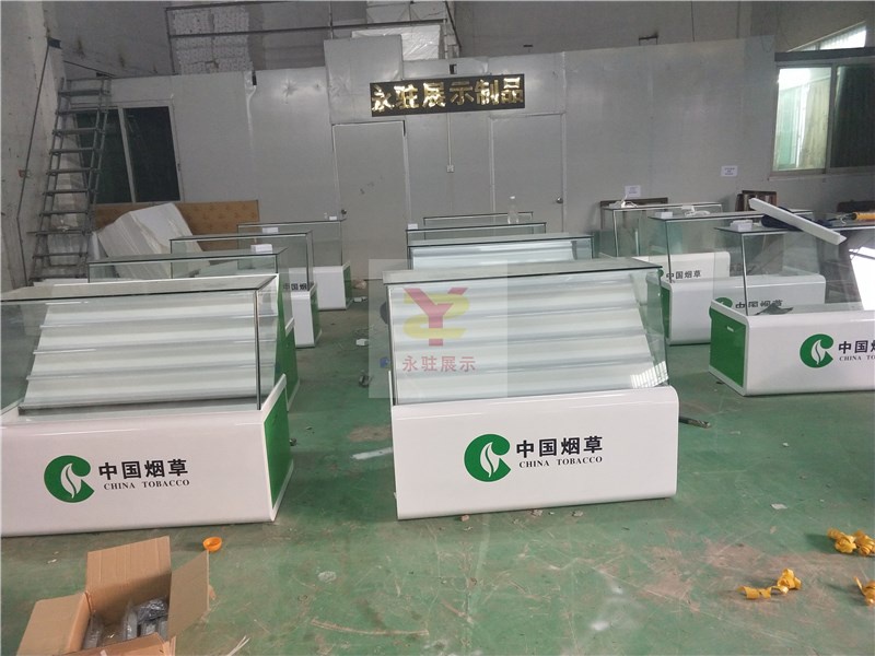 定制烤漆中国烟草烟柜便利店玻璃展柜收银台超市货架烟酒专卖柜台