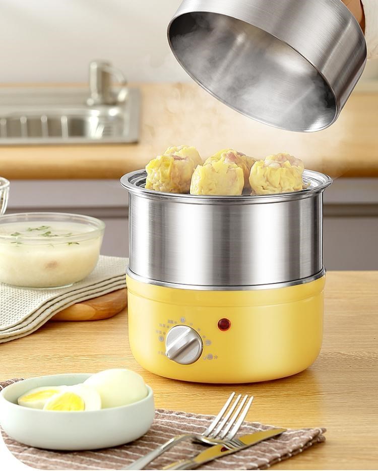 Hấp trứng nhỏ bằng thép không gỉ đa chức năng hẹn giờ luộc trứng tự động ngắt điện hấp máy ăn sáng mini tại nhà - Nồi trứng
