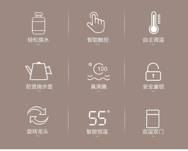 Màu đen thông minh máy tính để bàn nhỏ nóng tức thì máy thanh trà nhà tự động - Nước quả