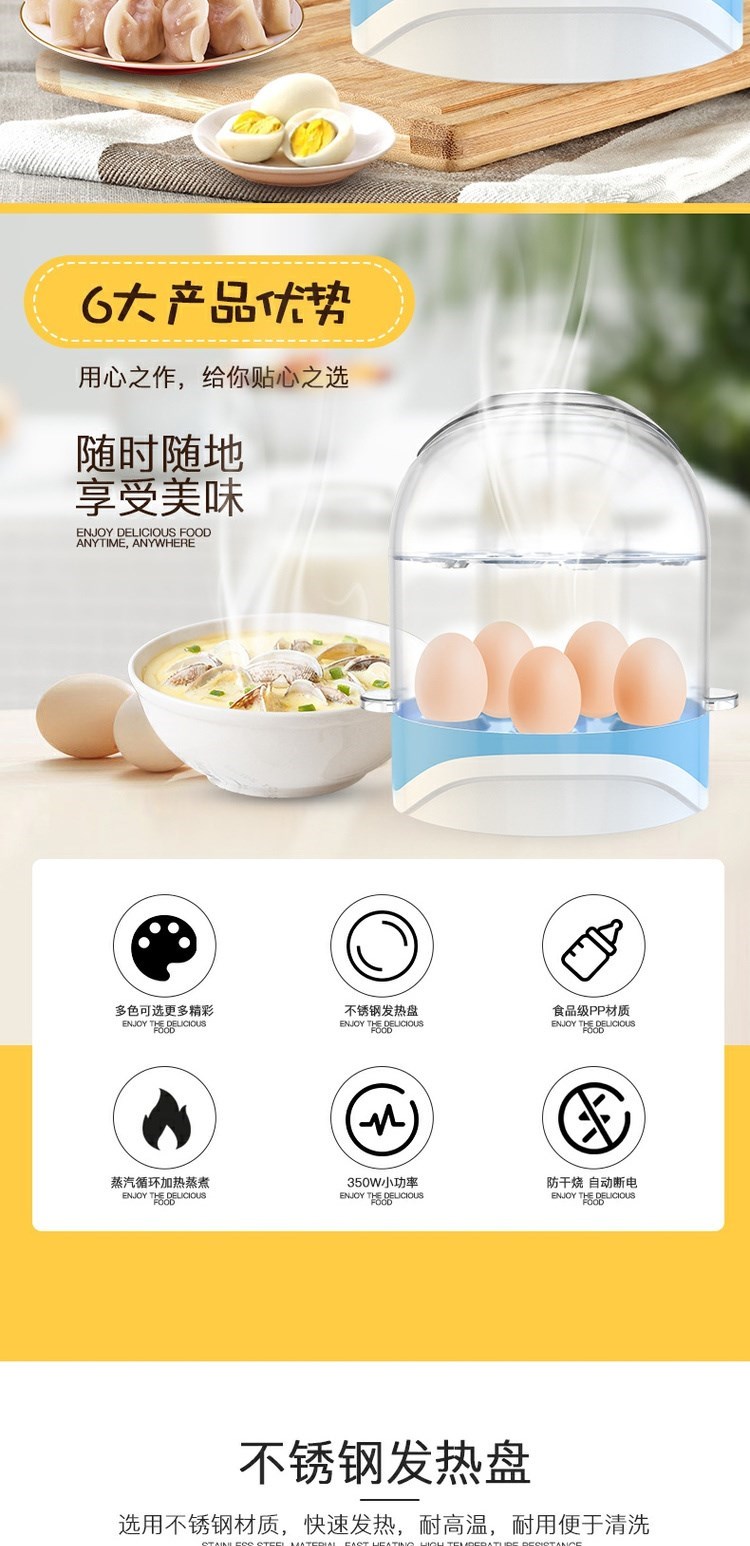 Máy luộc trứng tự động máy luộc trứng mini thiết bị nhỏ đa năng máy ăn sáng đa năng máy luộc trứng sữa ký túc xá hấp hộ gia đình cắt động cơ - Nồi trứng