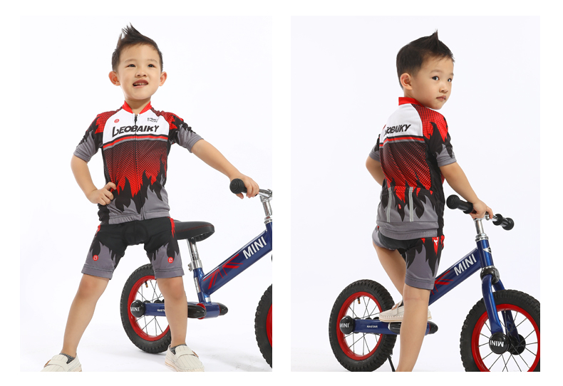 LB trẻ em trượt patin đi xe đạp quần áo ngắn tay phù hợp với nam giới và phụ nữ cha mẹ-con mặc quần áo thăng bằng xe đạp xe đạp đua mùa hè phù hợp với quần áo trẻ em - Smart Scooter