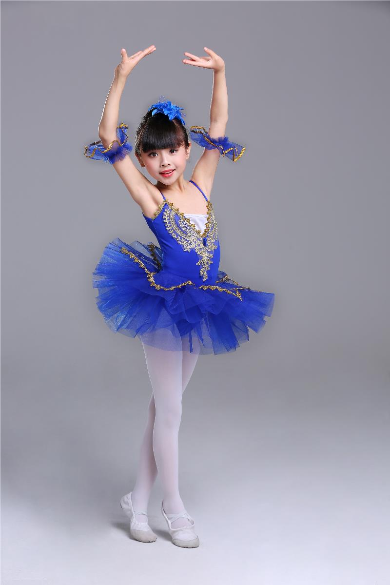 国庆芭蕾舞裙演出服小天鹅儿童亮片裙吊带纱裙新款少儿表演蓬