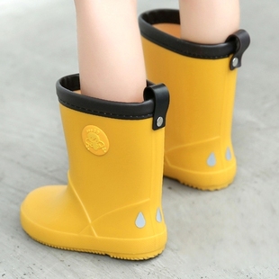 日本儿童雨鞋轻便防滑宝宝雨靴小童男童女童幼儿加绒水鞋小孩水靴