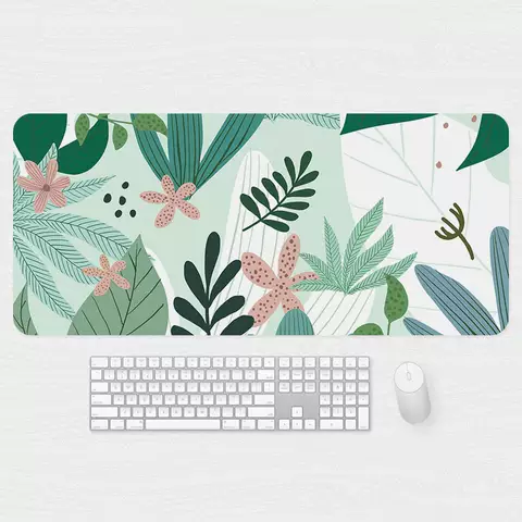 Decorative Flower Leaf Pattern Non Slip Waterproof Desktop Mousepad
