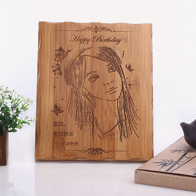 创意定制木版画雕刻照片相片婚纱照木板刻画制作diy个性生日礼物图片