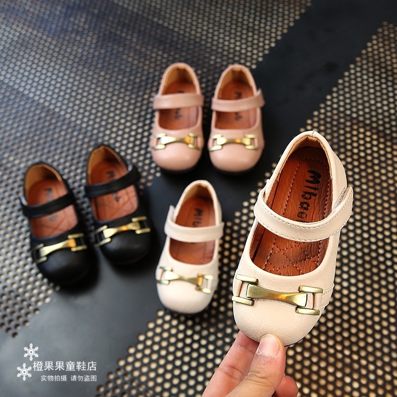 韓版春秋季女童鞋小皮鞋軟底復古奶奶鞋公主單鞋1-3-6歲寶寶鞋子